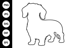 Wirehaired Dachshund Dog Outline SVG Product Image 1