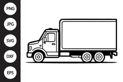 Box Truck Outline SVG, Coloring Page Product Image 1