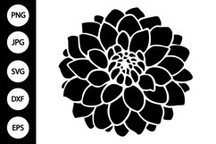 Silhouette Dahlia Flower SVG Product Image 1