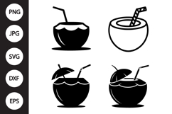 Coconut Drink SVG, Coconut Drink Clipart Product Image 1