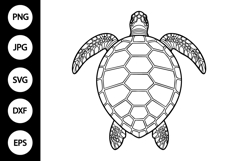 Sea Turtle Outline SVG, Coloring Page Product Image 1
