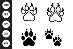 Wolf Paw Print SVG, Wolf Paw Print Clipart Product Image 1