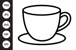 Coffee Mug Outline SVG, Coloring Page Product Image 1