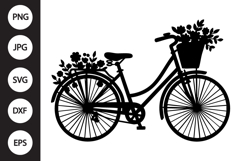 Bicycle with Flowers SVG Product Image 1