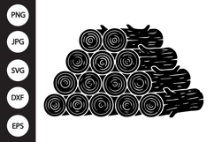 Stack of Wooden Logs SVG Product Image 1