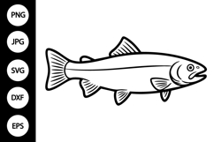 Trout Outline SVG, Coloring Page Product Image 1