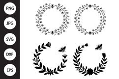 Bee Wreath SVG, Bee Wreath Clipart Product Image 1