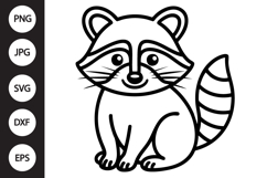 Raccoon Outline SVG, Coloring Page Product Image 1