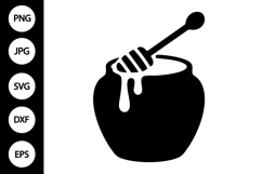 Dripping Honey Jar Silhouette SVG Product Image 1