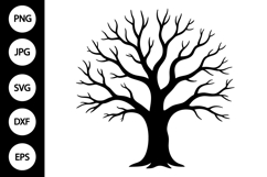 Bare Oak Tree Silhouette SVG Product Image 1
