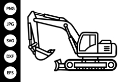 Excavator Outline SVG, Coloring Page Product Image 1