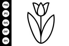 Outline Tulip SVG, Coloring Page Product Image 1