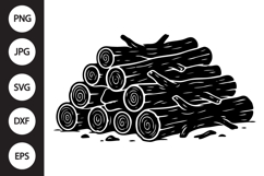 Stack of Wooden Logs SVG Product Image 1