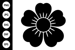 Boho Flower Silhouette SVG Product Image 1