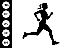Female Running Silhouette SVG Product Image 1