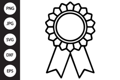 Award Ribbon Outline SVG, Coloring Page Product Image 1