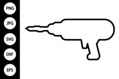 Outline Drill Tool SVG, Coloring Page Product Image 1