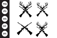 Crossed Hunting Rifles SVG, Crossed Hunting Rifles Clipart Product Image 1