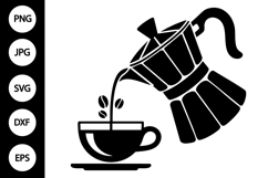 Pouring Coffee SVG Product Image 1