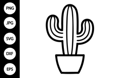 Cactus Outline SVG, Coloring Page Product Image 1