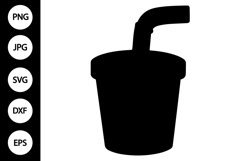 Silhouette Cup with Straw SVG Product Image 1