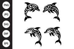 Tribal Dolphin SVG, Tribal Dolphin Clipart Product Image 1