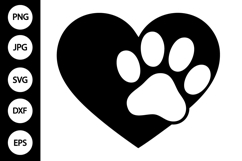 Paw Print Heart SVG Product Image 1