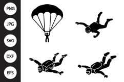 Skydiving SVG, Skydiving Clipart Product Image 1
