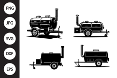 Bbq Smoker Trailer SVG, Bbq Smoker Trailer Clipart Product Image 1