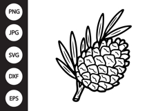 Pinecone with Leaves SVG Product Image 1