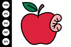 Apple and Worm SVG Product Image 1