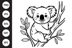 Koala Outline SVG, Coloring Page Product Image 1