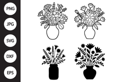 Vase with Flowers SVG, Vase with Flowers Clipart Product Image 1