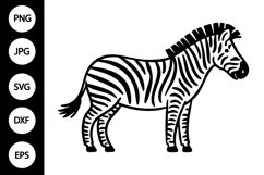 Outline Doodle Zebra SVG, Coloring Page Product Image 1