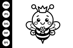 Bee with Crown SVG Product Image 1