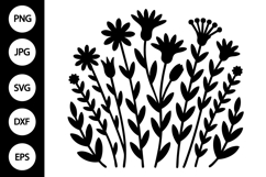 Flower Meadow Silhouette SVG Product Image 1