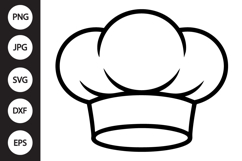 Chef Hat Outline SVG, Coloring Page Product Image 1