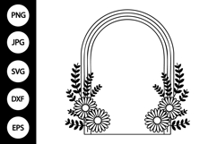 Arch Floral Frame SVG Product Image 1