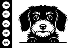 Peeking Wirehaired Dachshund Dog SVG Product Image 1