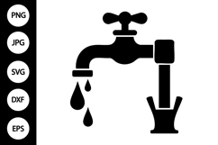 Dripping Faucet Silhouette SVG Product Image 1