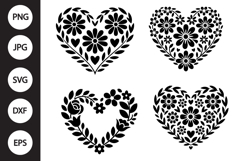 Flower Heart SVG, Flower Heart Clipart Product Image 1