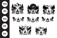 Campfire Chairs SVG Product Image 1