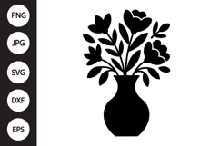 Flower Vase Silhouette SVG Product Image 1
