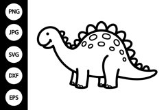 Outline Doodle Dinosaur SVG, Coloring Page Product Image 1