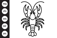 Crawfish Outline SVG, Coloring Page Product Image 1