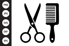 Scissors and Hairbrush SVG Product Image 1