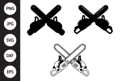 Crossed Chainsaws SVG, Crossed Chainsaws Clipart Product Image 1