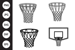 Basketball Hoop SVG, Basketball Hoop Clipart Product Image 1