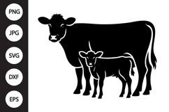 Cow Calf Silhouette SVG Product Image 1