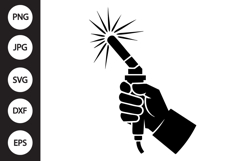 Welding Torch Hand Silhouette SVG Product Image 1